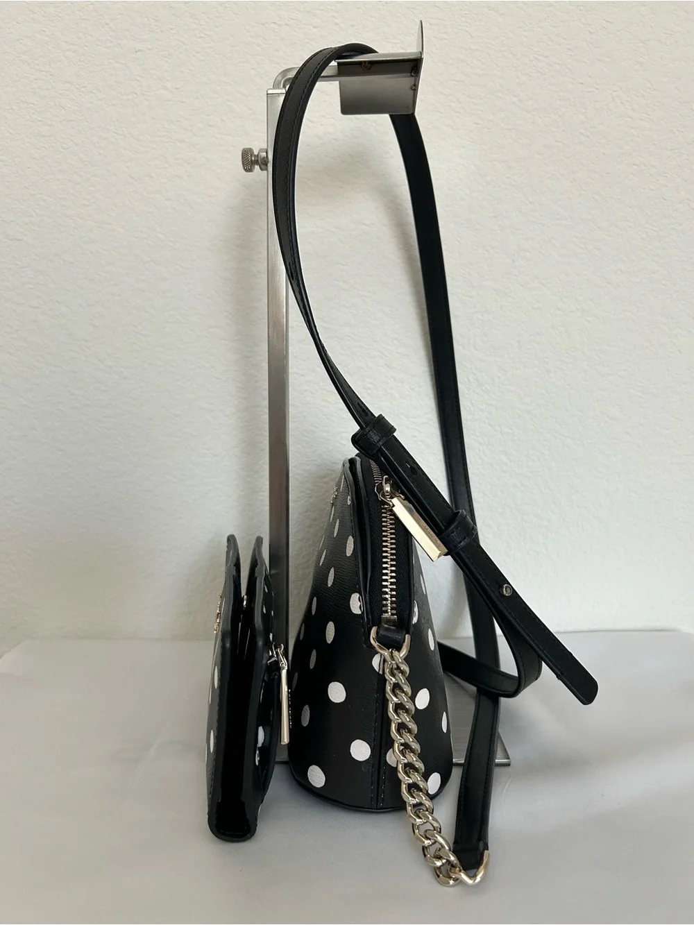 ♠️🤍Kate Spade🤍♠️Black & White  Polka Dot Dome Crossbody Bag & Wallet Set 🖤